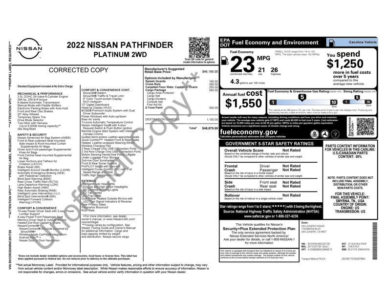 2022 Nissan Pathfinder Platinum photo 13